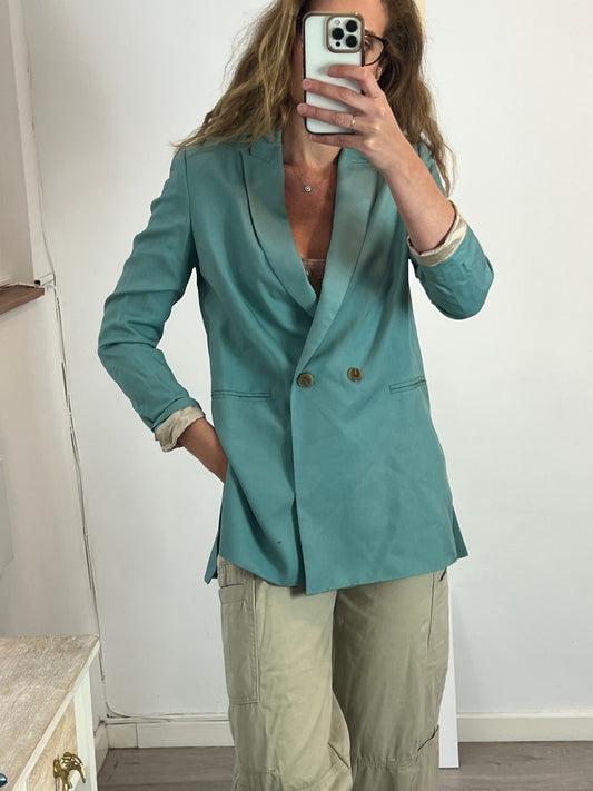 EL  CORTE INGLÉS. Blazer fluida azul T.xs