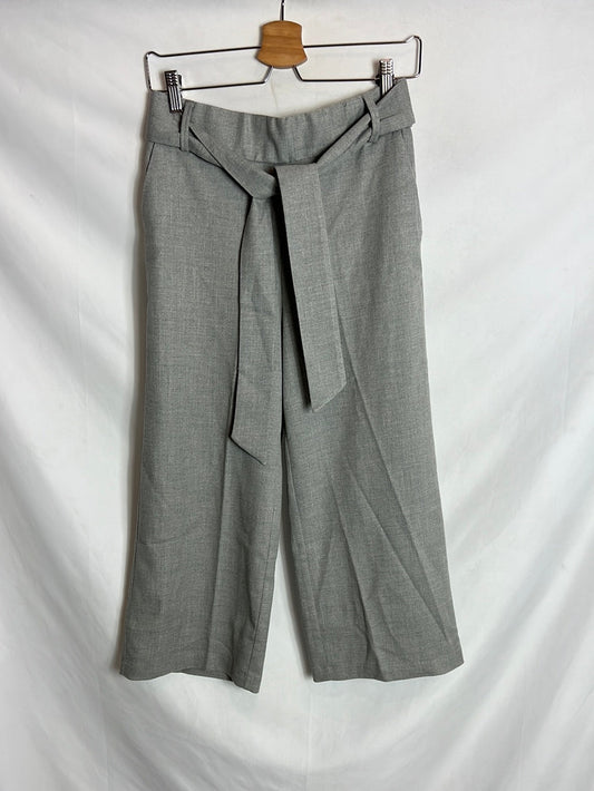 OTRAS. Pantalón gris culotte textura. T M