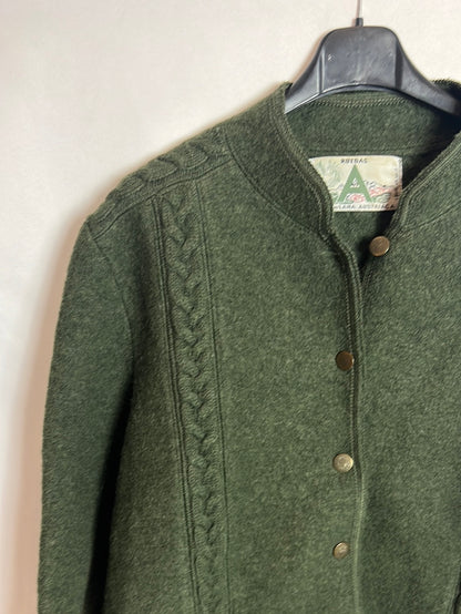 RUEDAS. Chaqueta verde lana austriaca. T 48 (L/XL)