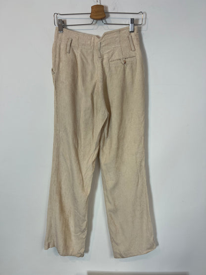 SEZANE. Pantalón fluido pana beige T.36