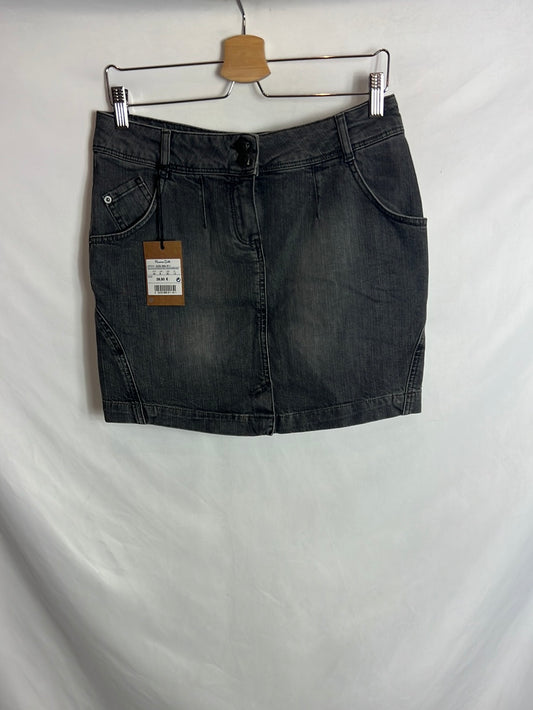 MASSIMO  DUTTI . Falda corta denim gris. T 40