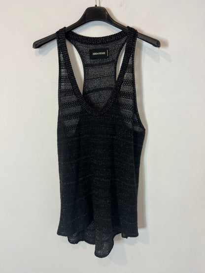 ZADIG&VOLTAIRE. Top negro punto hilos T.xs