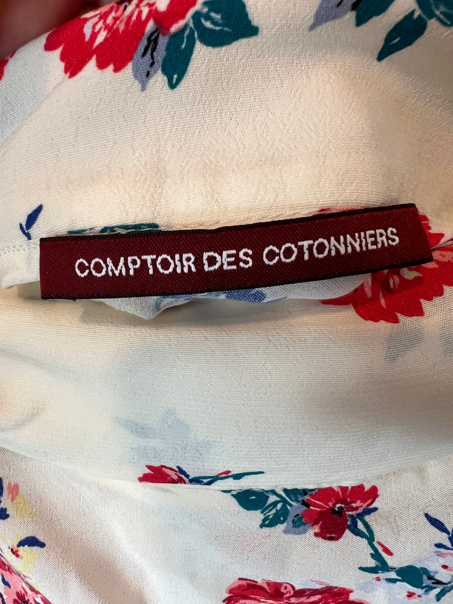 COMPTOIR DES COTONNIERS. Falda midi fluida estampado flores. T 36