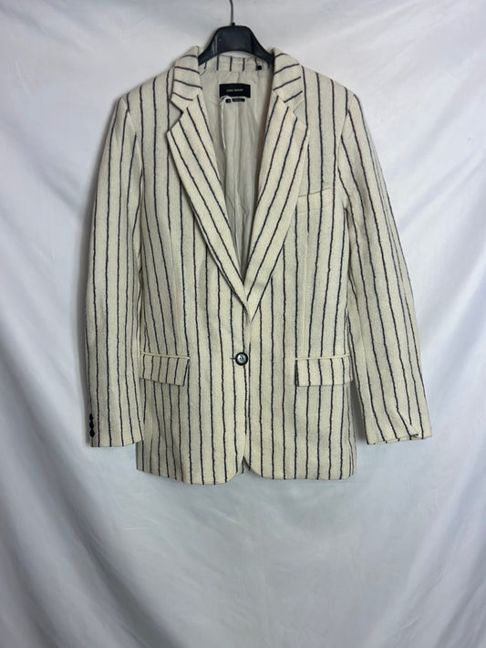 ISABEL MARANT.Blazer lana y Lino rayas. T 36