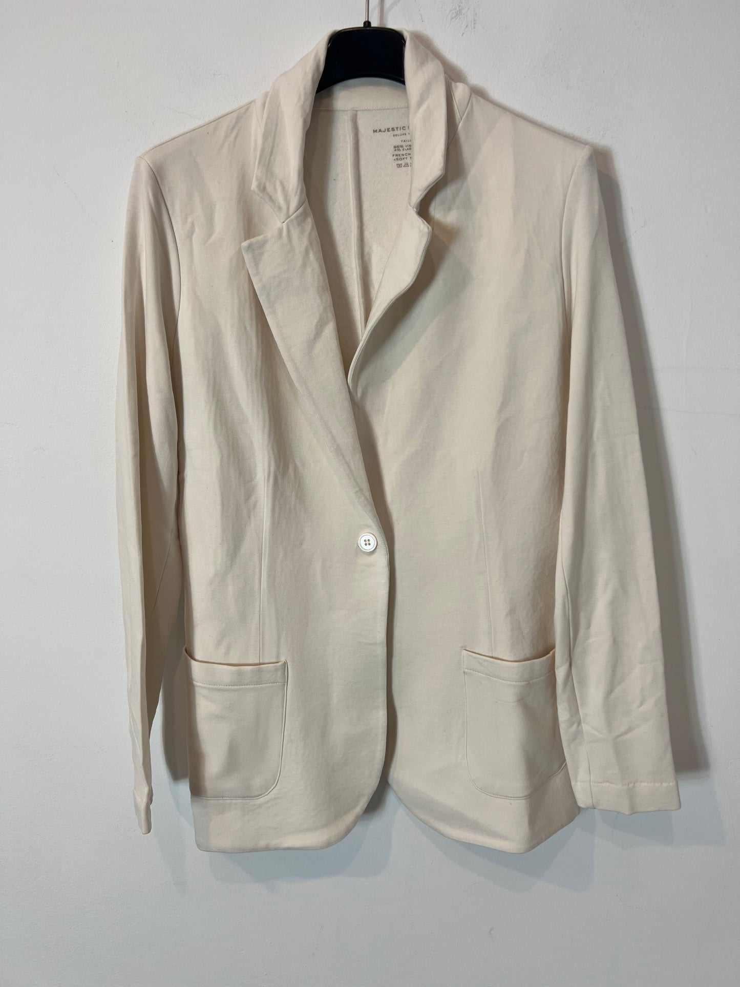 MAJECTIC FILATURES. Blazer beige elástica  T.1(S)