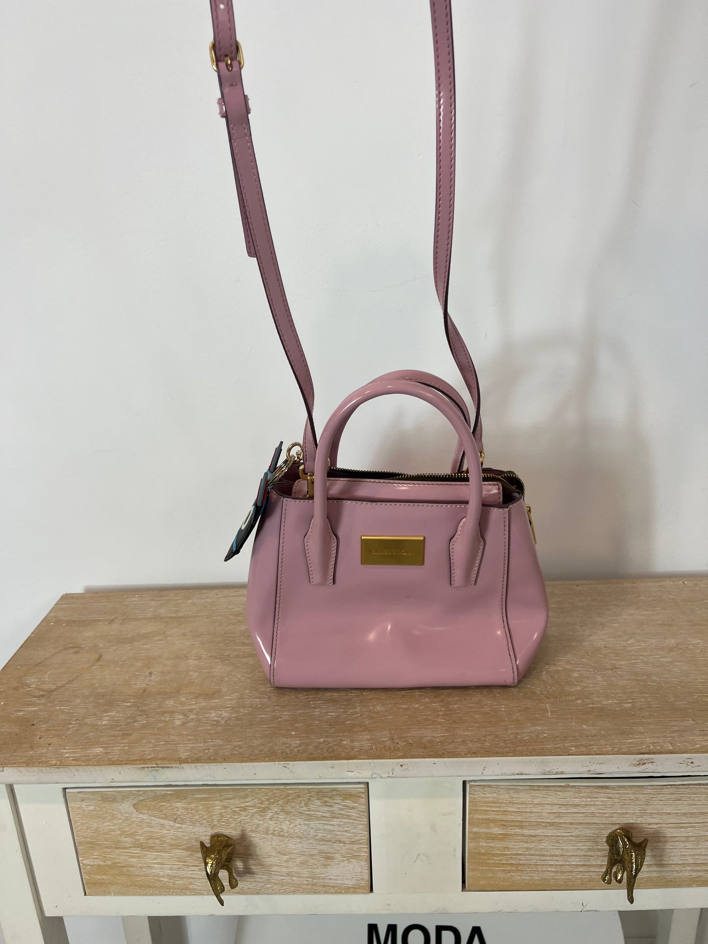 BIMBA Y LOLA. Bolso  rosa doble asa (tara)