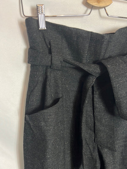 IRO. Pantalón gris marengo jaspeado cintura alta. T 34