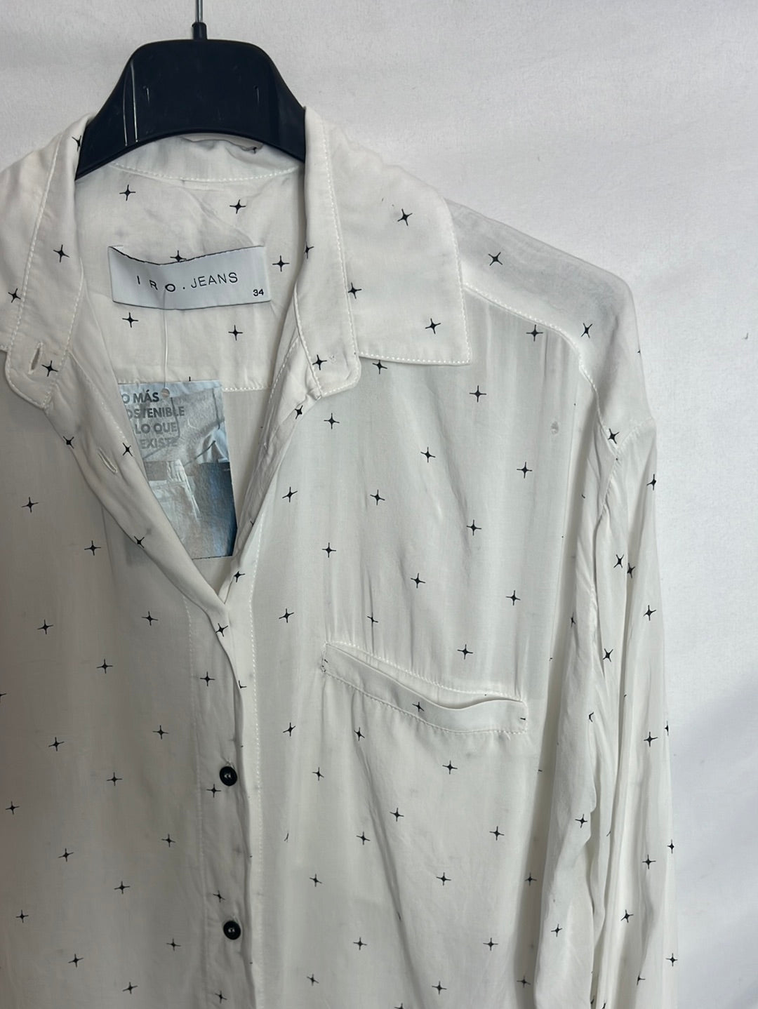 IRO. Blusa blanca estrellas T.34