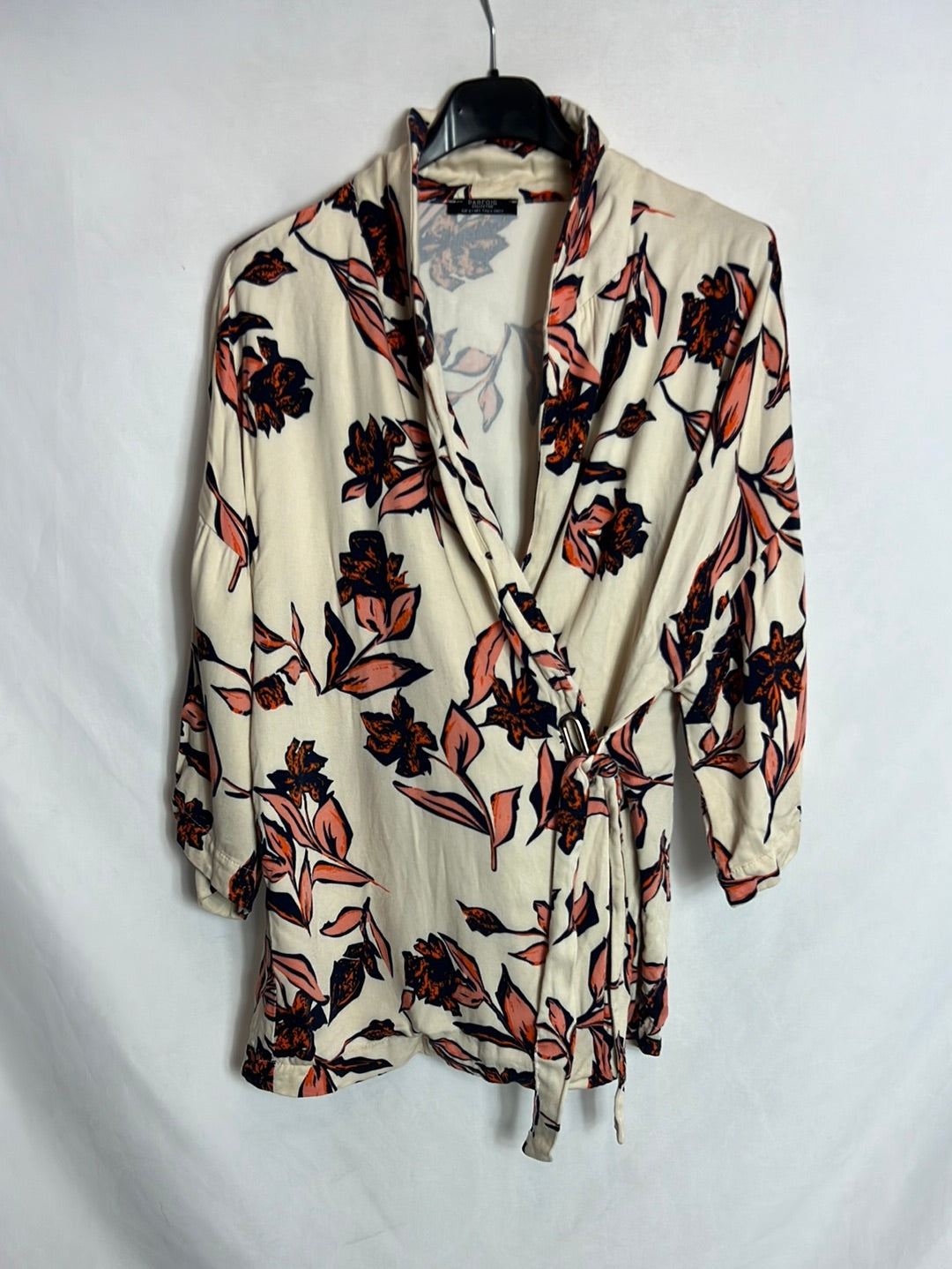 PARFOIS. Blazer/blusa beige flores Tu(s/m)