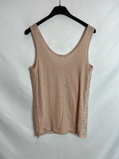 J. CREW. Top rosa claro encaje. T XS