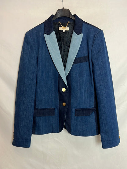 ANGELO MARANI. Blazer denim tricolor. T 44 (L)