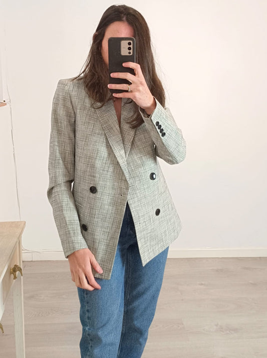 ISABEL MARANT. Blazer estampada doble botonadura. T 34