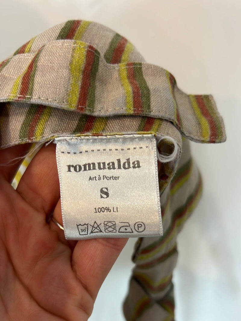 ROMUALDA. Crop top lino estampado reversible. T S