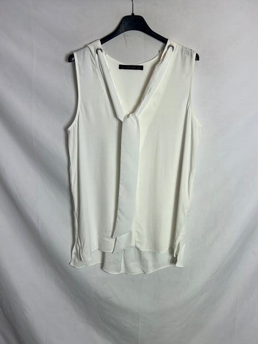 ZARA. Blusa blanca sin manga lazada. TL