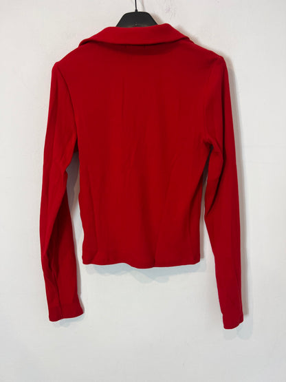 STRADIVARIUS. Top rojo canalé T.s