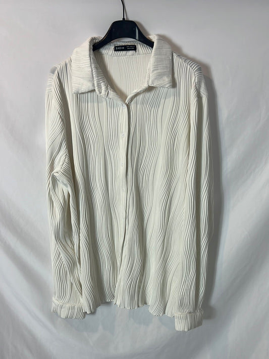 SHEIN. Camisa blanca textura T.m