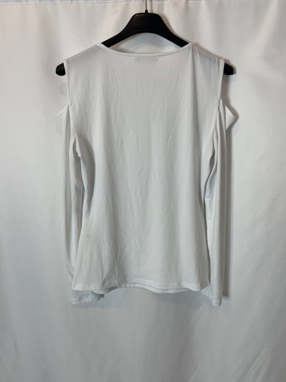 CALVIN KLEIN. Top blanco elástico hombros. T S