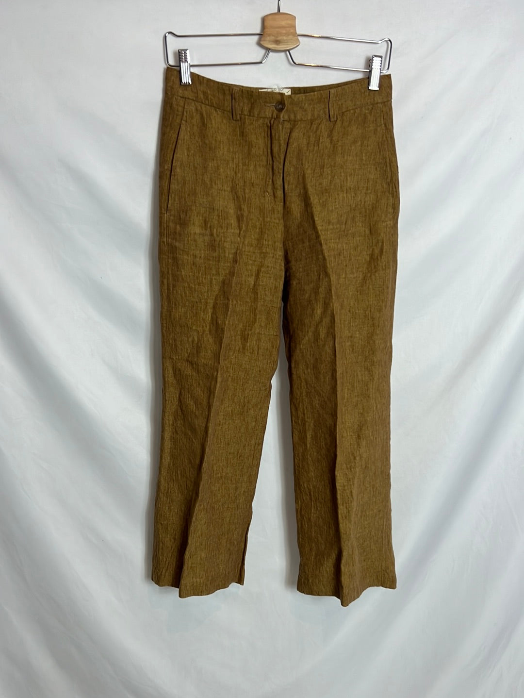 DIEGA. Pantalón camel lino T.s