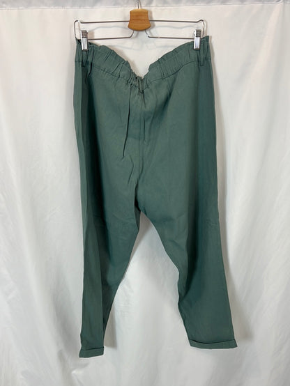 UNIT. Pantalón fluido verde agua. T 48