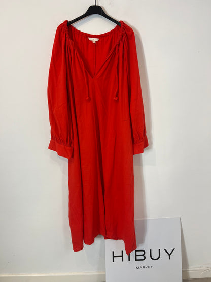 H&M. Vestido largo rojo detalle cuerda cuello  T.xxl