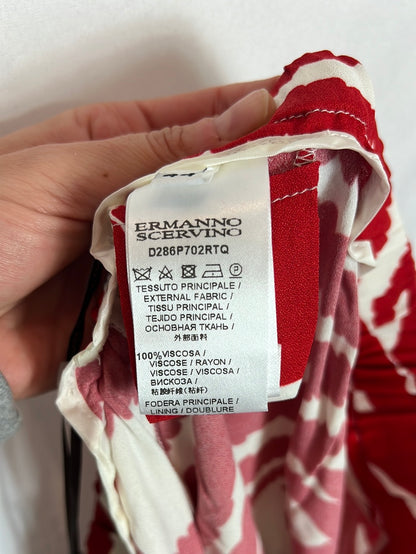 ERMANNO SCERVINO. Pantalón rojo estampado. T 44 (40)