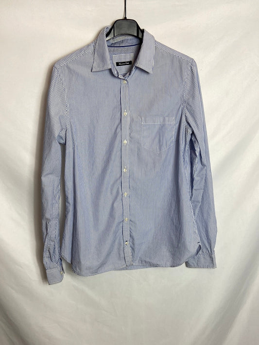 MASSIMO DUTTI. Camisa azul rayas T U (M)