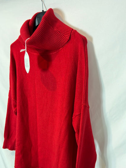 BE COOL. Jersey rojo cuello vuelto. T S/M