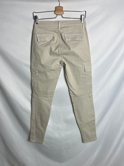 J BRAND. Pantalón beige bolsillos . T 27(36)