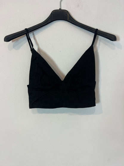 ZARA. Crop top negro textura. T XS