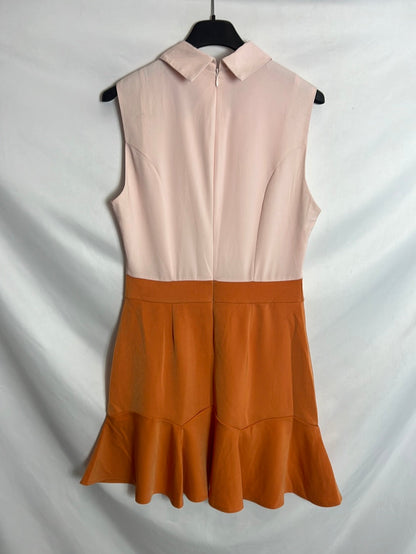 KLING. Vestido corto bicolor. T 2( 38)