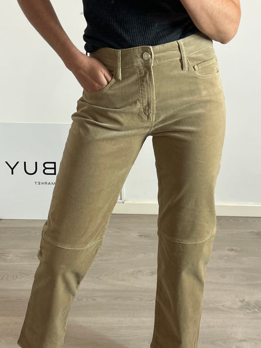 MASSIMO DUTTI. Pantalón pana beige T.36