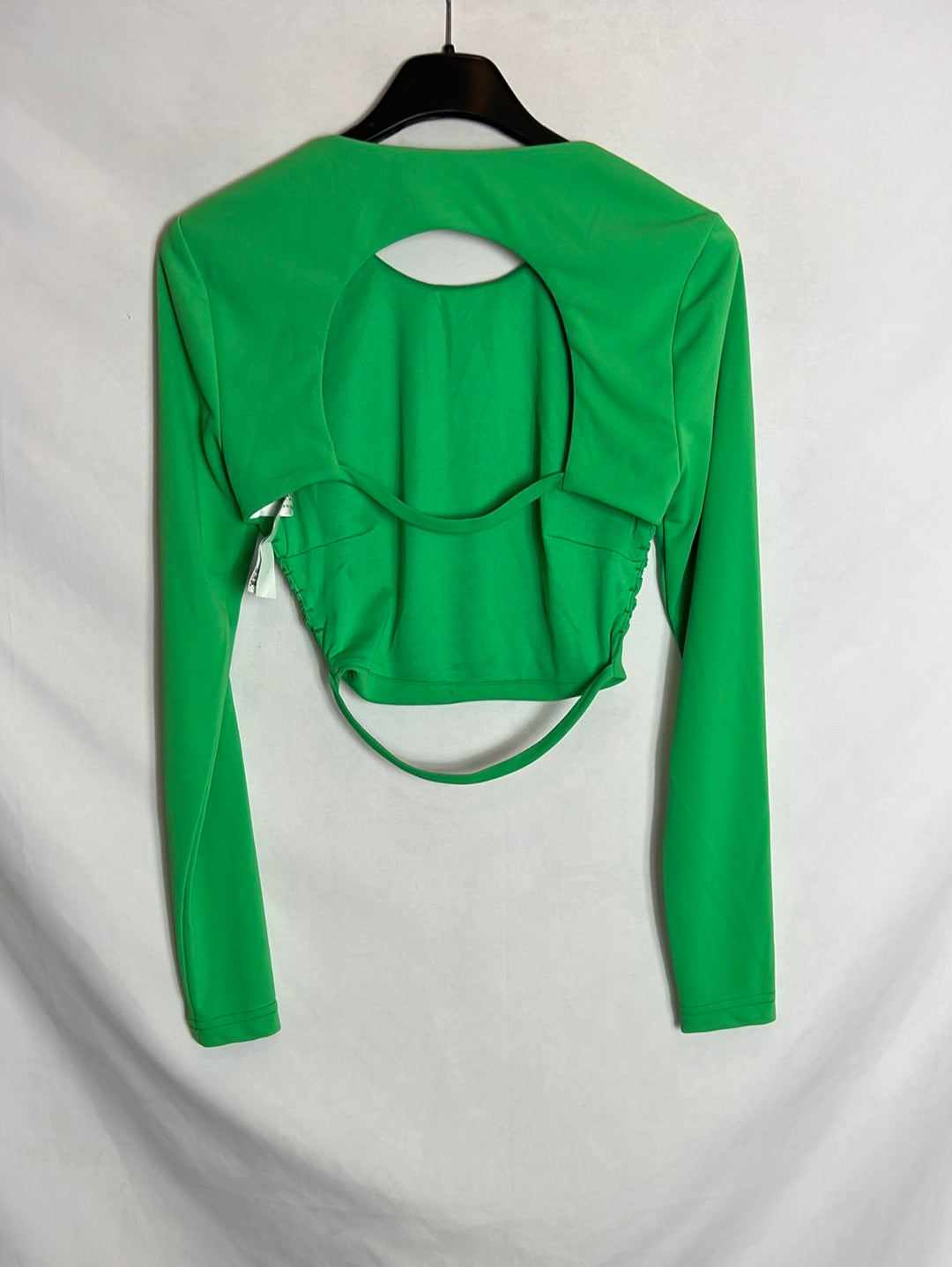 ZARA. Crop top verde detalle espalda. T XS