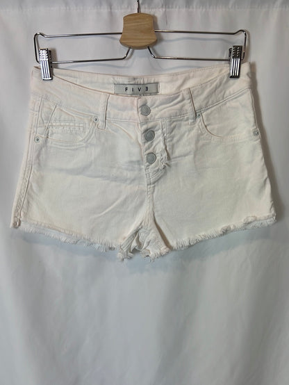 FIVE. Denim short blanco abotonado. T 27 (38)