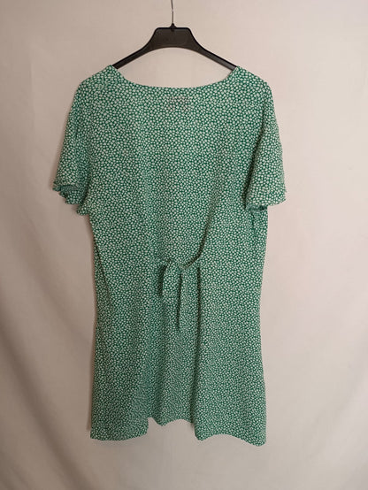 TIPITENT. Vestido verde flores T.l