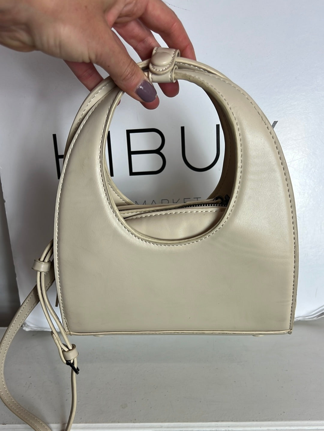 ZARA. Bolso mini beige doble asa