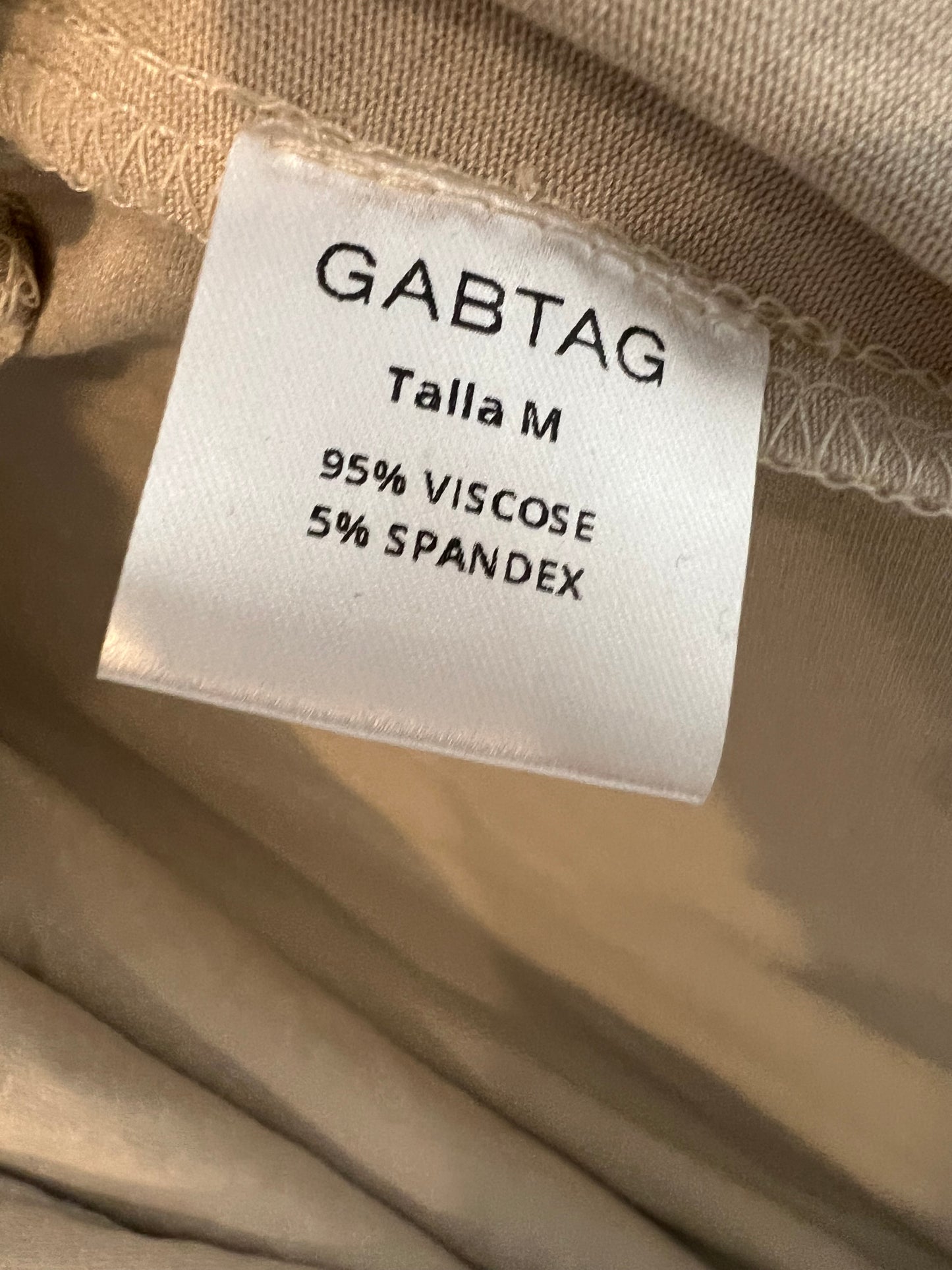 GABTAG. Vestido largo elástico beige. T M