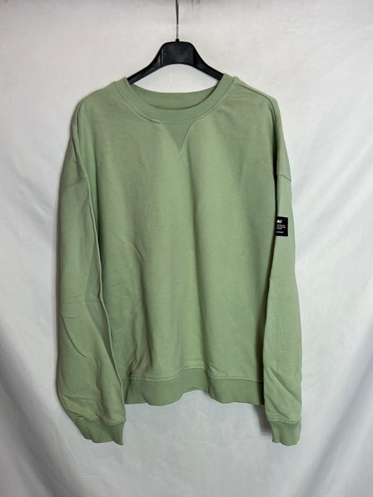 ECOALF. Sudadera verde claro letras espalda. T XL