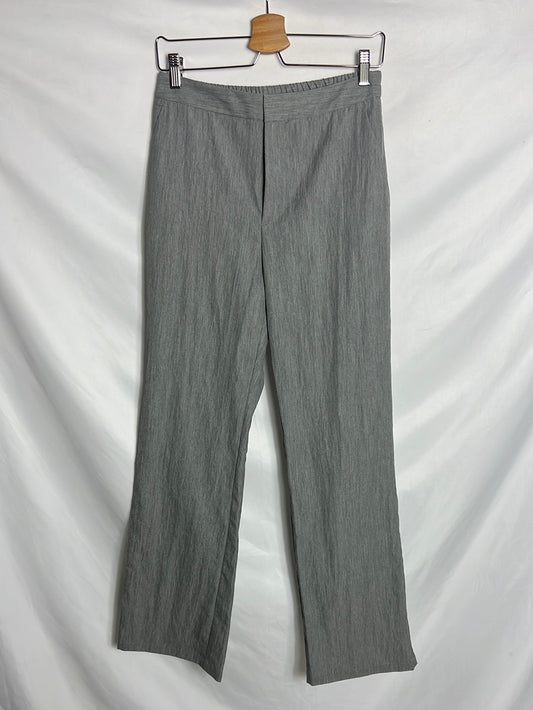 TCN. Pantalón gris jaspeado pata ancha. T 38