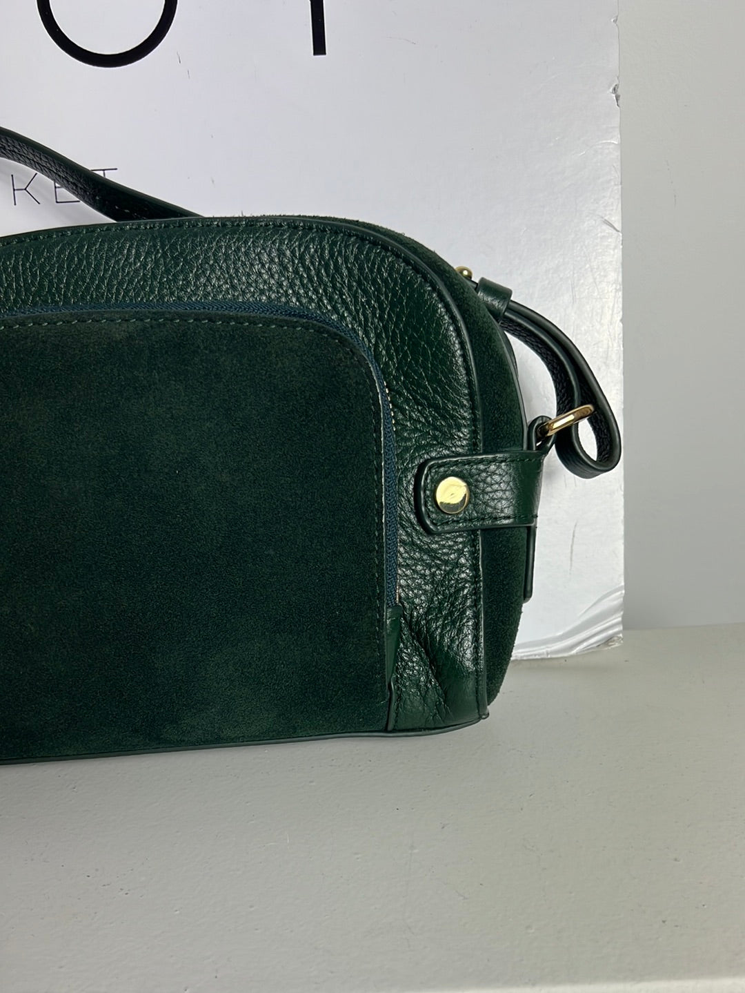 &OTHER STORIES. Bolso verde piel doble textura