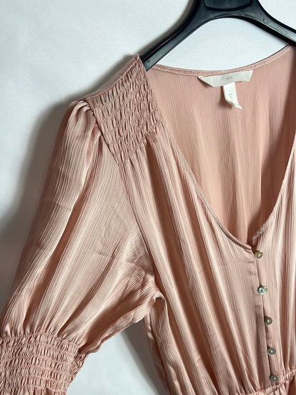 H&M. Mono rosa satinado. T 36