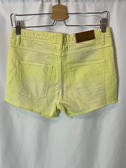 IRO. Denim short fluor efecto desgastado. T 27 (38 )