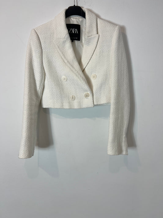 ZARA. Chaqueta corta tweed T.xs