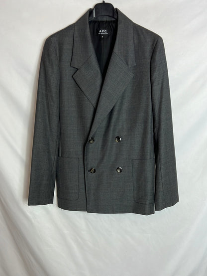 A.P.C. Blazer gris jaspeada lana. T 36