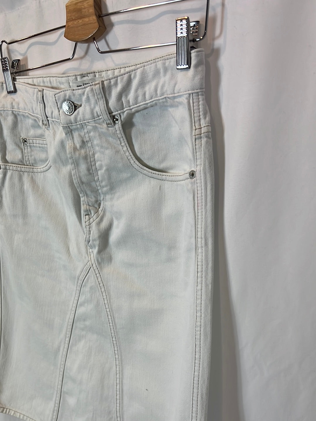 ISABEL MARANT ÉTOILE.Falda midi denim blanca. T 36