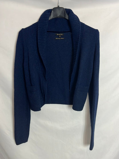 MASSIMO DUTTI. Rebeca azul bolsillos. T S