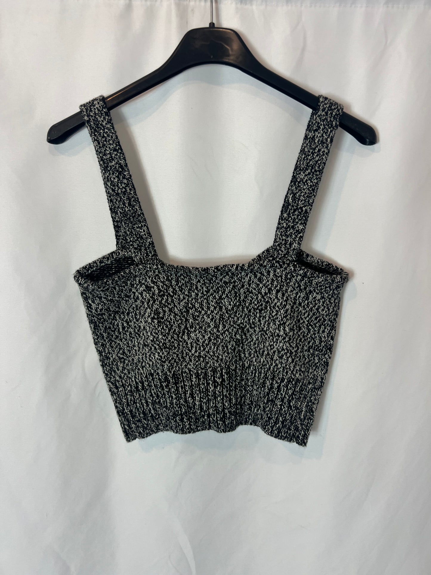 ZARA. Top punto gris jaspeado. T S