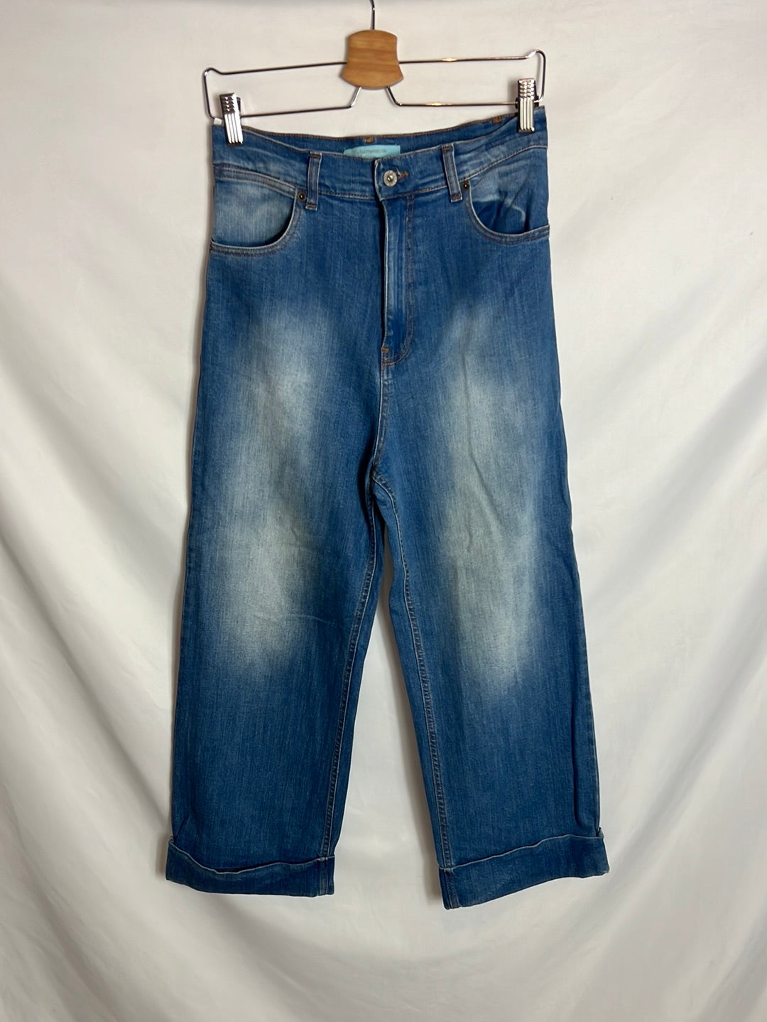 LA FÉE MARABOUTÉE. Denim culotte dobladillo. T 36