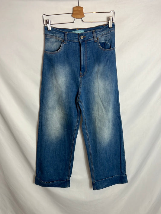 LA FÉE MARABOUTÉE. Denim culotte dobladillo. T 36