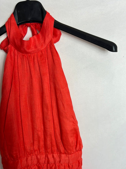 ZIMMERMANN. Vestido rojo cuello halter  Lino rojo T1(s/m)