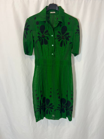 MIU MIU. Vestido corto verde T.40